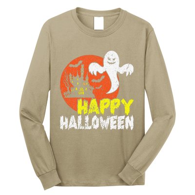 Happy Halloween Spooky Ghost Long Sleeve Shirt