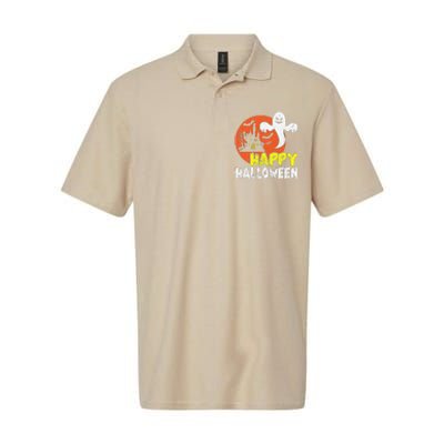 Happy Halloween Spooky Ghost Softstyle Adult Sport Polo