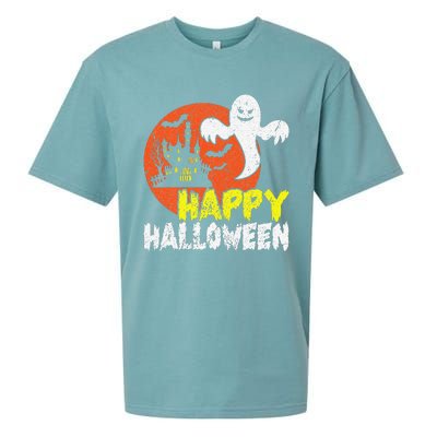 Happy Halloween Spooky Ghost Sueded Cloud Jersey T-Shirt