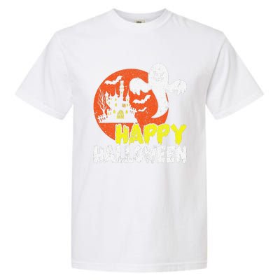 Happy Halloween Spooky Ghost Garment-Dyed Heavyweight T-Shirt