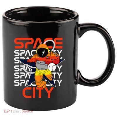 Htown Houston Space City Vintage Baseball Astronaut 11oz C Handle Ceramic Mug