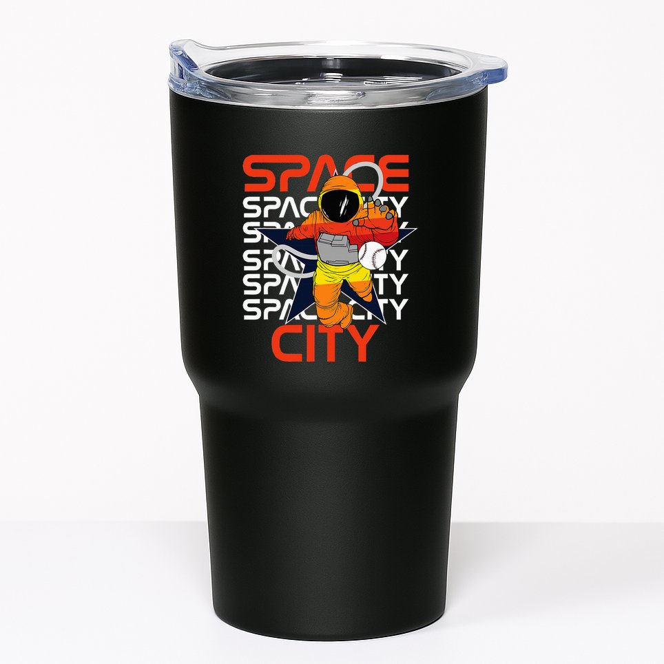 Htown Houston Space City Vintage Baseball Astronaut Tumbler