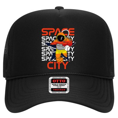Htown Houston Space City Vintage Baseball Astronaut Trucker Hat