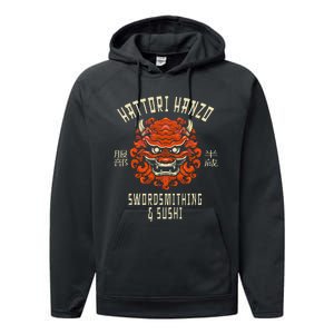 Hattori Hanzo Sword And Sushi Performance Fleece Hoodie