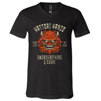 Hattori Hanzo Sword And Sushi V-Neck T-Shirt