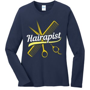 Hairdresser Hairstylist Salon Barber Hairapist Ladies Long Sleeve Shirt