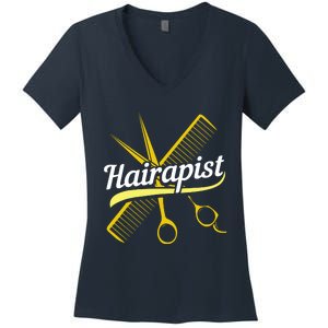 Hairdresser Hairstylist Salon Barber Hairapist Women's V-Neck T-Shirt