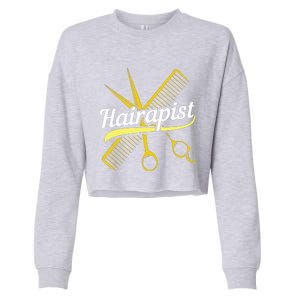 Hairdresser Hairstylist Salon Barber Hairapist Cropped Pullover Crew