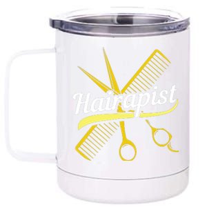 Hairdresser Hairstylist Salon Barber Hairapist 12 oz Stainless Steel Tumbler Cup