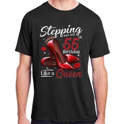 High Heels Stepping Into My 55th Birthday 55 and Fabulous Adult ChromaSoft Performance T-Shirt