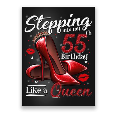 High Heels Stepping Into My 55th Birthday 55 and Fabulous Poster