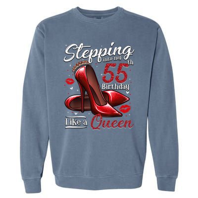 High Heels Stepping Into My 55th Birthday 55 and Fabulous Garment-Dyed Sweatshirt