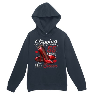 High Heels Stepping Into My 55th Birthday 55 and Fabulous Urban Pullover Hoodie