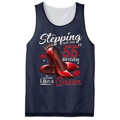 High Heels Stepping Into My 55th Birthday 55 and Fabulous Mesh Reversible Basketball Jersey Tank