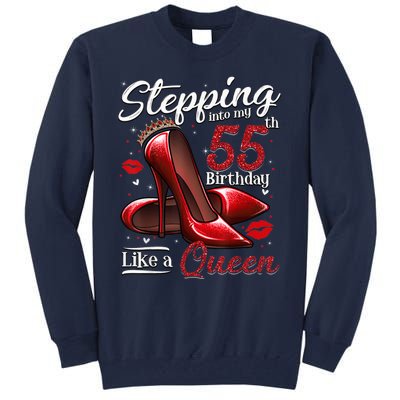 High Heels Stepping Into My 55th Birthday 55 and Fabulous Tall Sweatshirt