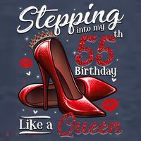 High Heels Stepping Into My 55th Birthday 55 and Fabulous Pom Pom 12in Knit Beanie
