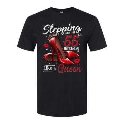 High Heels Stepping Into My 55th Birthday 55 and Fabulous Softstyle CVC T-Shirt