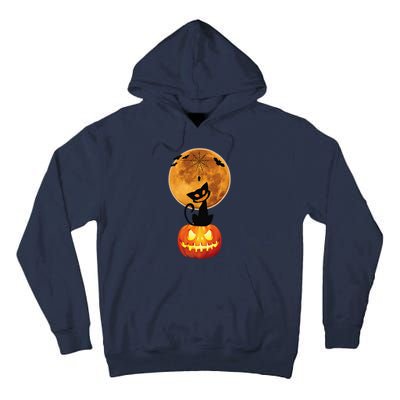 Happy Halloween Spooky Night Cat And Pumpkin Tall Hoodie