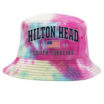 Hilton Head Sc South Carolina Usa Flag Patriotic Tie-Dyed Bucket Hat