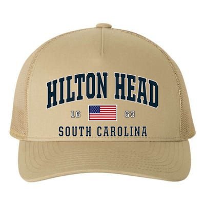 Hilton Head Sc South Carolina Usa Flag Patriotic Yupoong Adult 5-Panel Trucker Hat