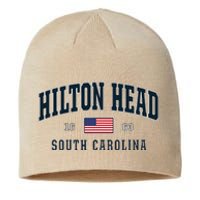 Hilton Head Sc South Carolina Usa Flag Patriotic Sustainable Beanie