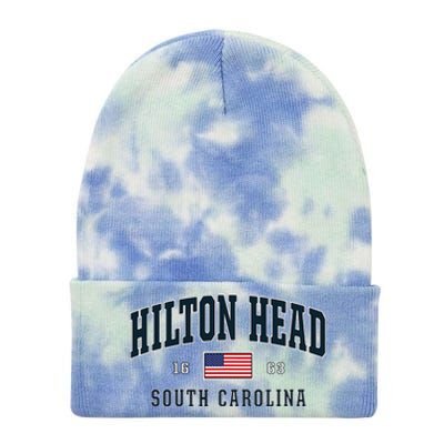 Hilton Head Sc South Carolina Usa Flag Patriotic Tie Dye 12in Knit Beanie