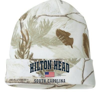 Hilton Head Sc South Carolina Usa Flag Patriotic Kati Licensed 12" Camo Beanie