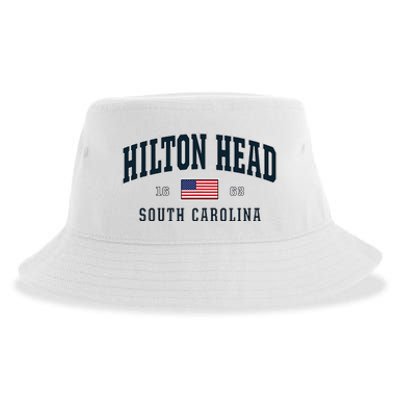 Hilton Head Sc South Carolina Usa Flag Patriotic Sustainable Bucket Hat