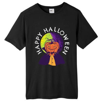 Happy Halloween Spooky Pumpkin Head In Full Moon Tall Fusion ChromaSoft Performance T-Shirt