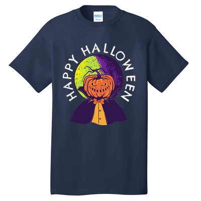 Happy Halloween Spooky Pumpkin Head In Full Moon Tall T-Shirt