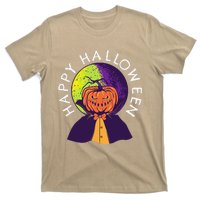 Happy Halloween Spooky Pumpkin Head In Full Moon T-Shirt