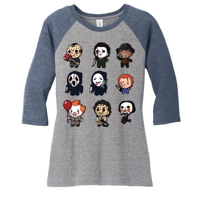 Halloween Horror Shirt Funny Halloween Gift Women's Tri-Blend 3/4-Sleeve Raglan Shirt