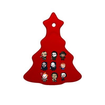 Halloween Horror Shirt Funny Halloween Gift Ceramic Tree Ornament