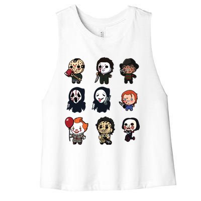 Halloween Horror Shirt Funny Halloween Gift Women's Racerback Cropped Tank