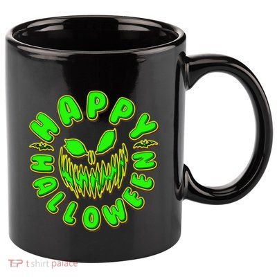 Happy Halloween Spooky Pumpkin Trick Or Treat 11oz C Handle Ceramic Mug