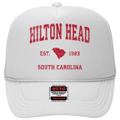 Hilton Head South Carolina Sc Vintage Sports High Crown Mesh Back Trucker Hat