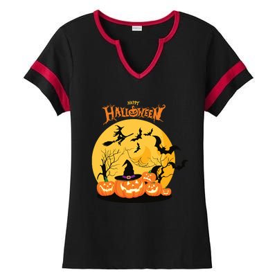 Happy Halloween Spooky Season Ladies Halftime Notch Neck Tee