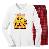 Happy Halloween Spooky Season Women's Long Sleeve Flannel Pajama Set 