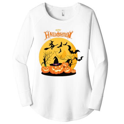 Happy Halloween Spooky Season Women's Perfect Tri Tunic Long Sleeve Shirt