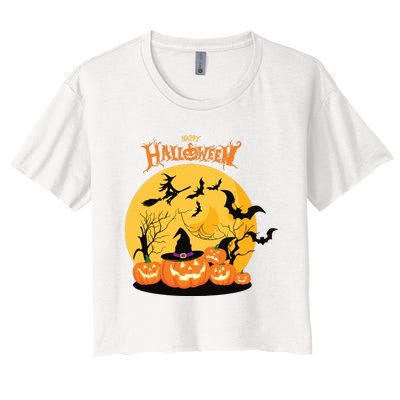 Happy Halloween Spooky Season Women's Crop Top Tee