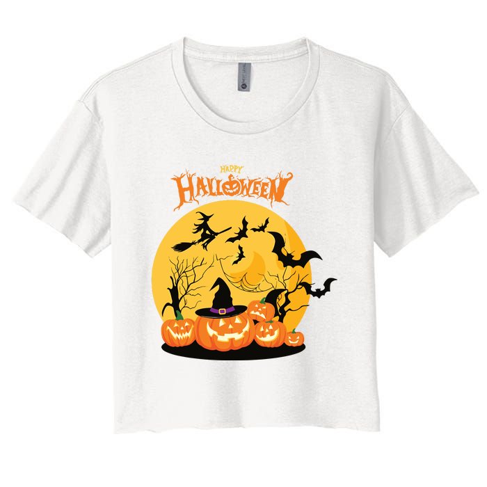 Happy Halloween Spooky Season Women's Crop Top Tee