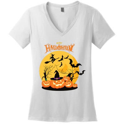 Happy Halloween Spooky Season Women's V-Neck T-Shirt