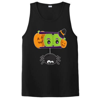 Happy Halloween Spooky Pumpkins Eyes Orange Pumpkin Spider PosiCharge Competitor Tank