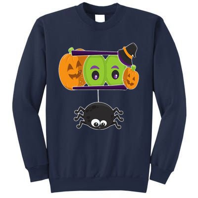 Happy Halloween Spooky Pumpkins Eyes Orange Pumpkin Spider Sweatshirt