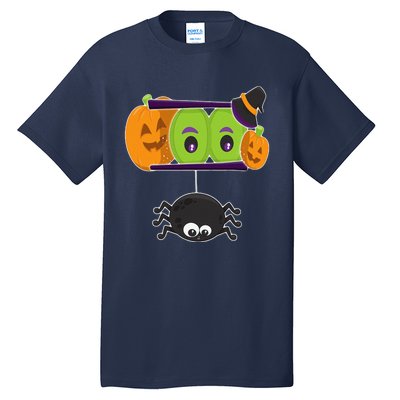 Happy Halloween Spooky Pumpkins Eyes Orange Pumpkin Spider Tall T-Shirt