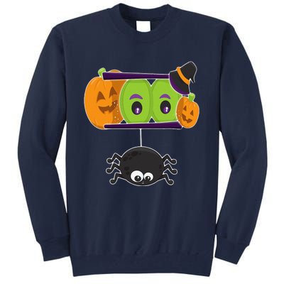 Happy Halloween Spooky Pumpkins Eyes Orange Pumpkin Spider Tall Sweatshirt