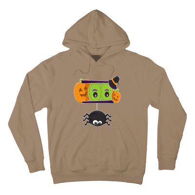 Happy Halloween Spooky Pumpkins Eyes Orange Pumpkin Spider Hoodie