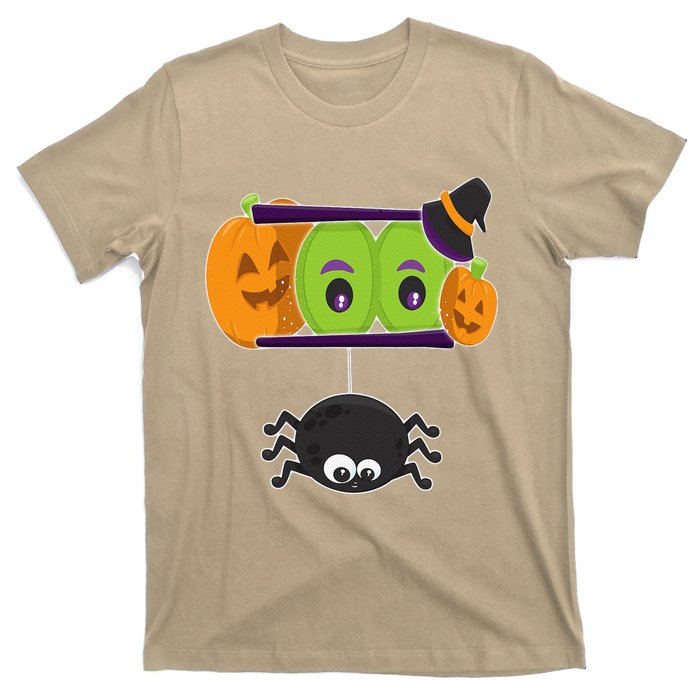 Happy Halloween Spooky Pumpkins Eyes Orange Pumpkin Spider T-Shirt