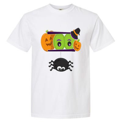 Happy Halloween Spooky Pumpkins Eyes Orange Pumpkin Spider Garment-Dyed Heavyweight T-Shirt