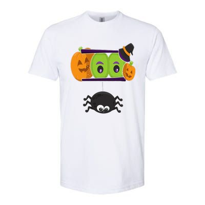 Happy Halloween Spooky Pumpkins Eyes Orange Pumpkin Spider Softstyle CVC T-Shirt